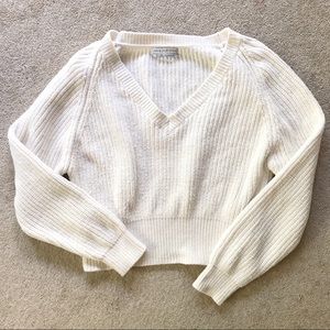 Urban Outfitters Cozy V-Neck Ivory Sweater